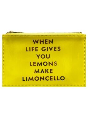 Kate Spade Yellow ‘When Life Gives You Lemons Make Limoncello” Pouch